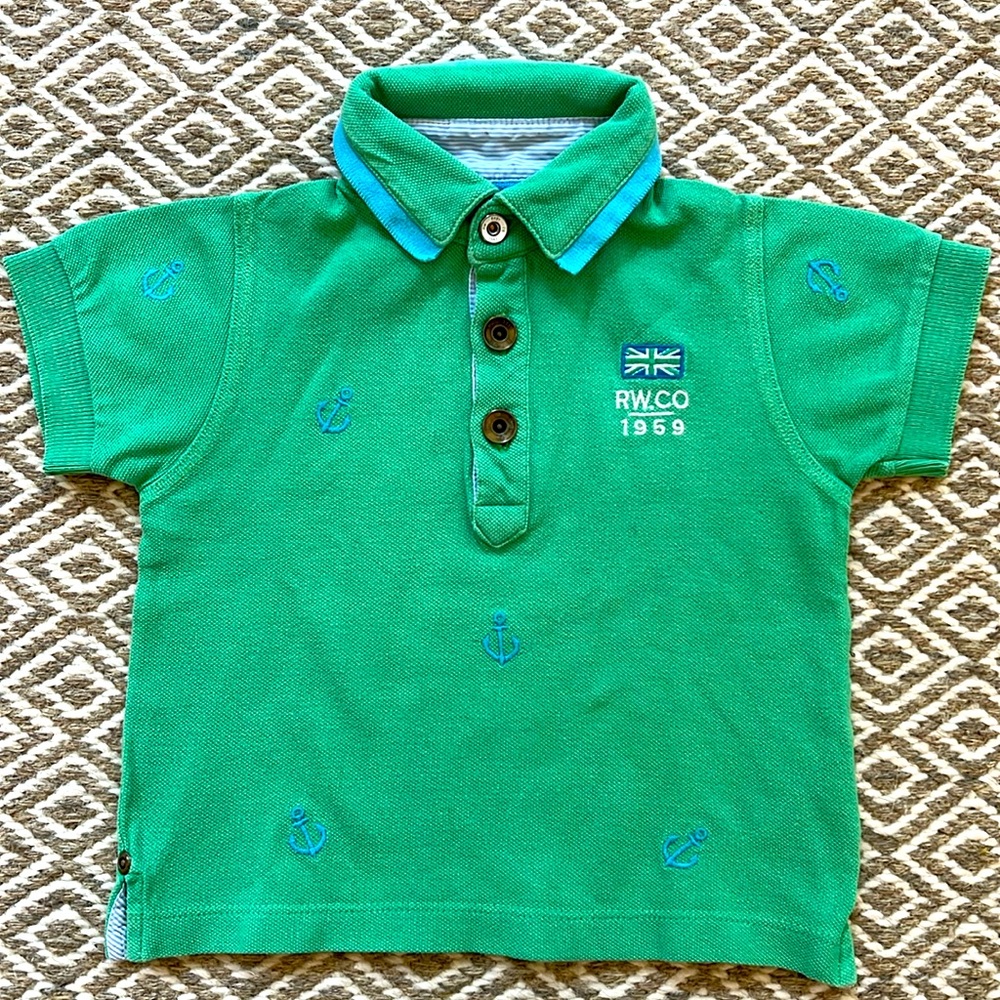 River Woods green nautical polo size 24M